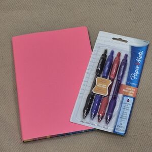 Pink Notebook and Pen Set